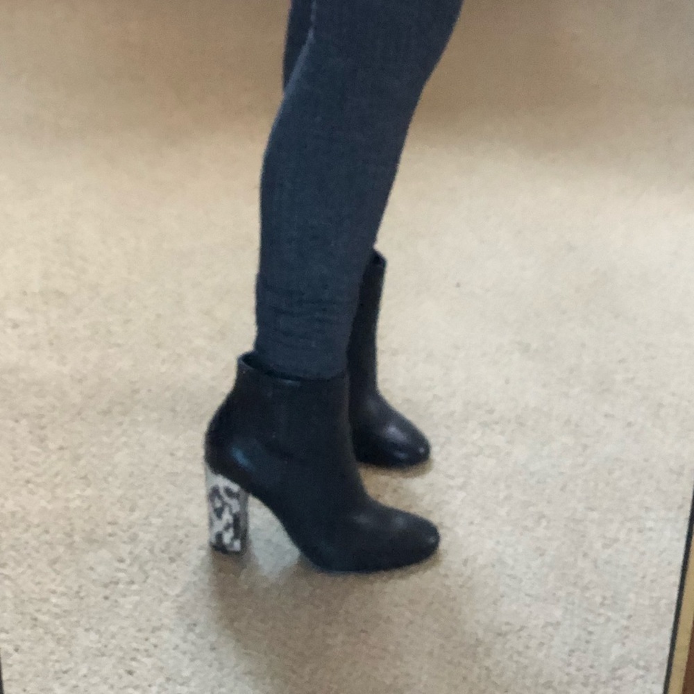 Maiden Lane Heeled Leather Snakeskin Booties